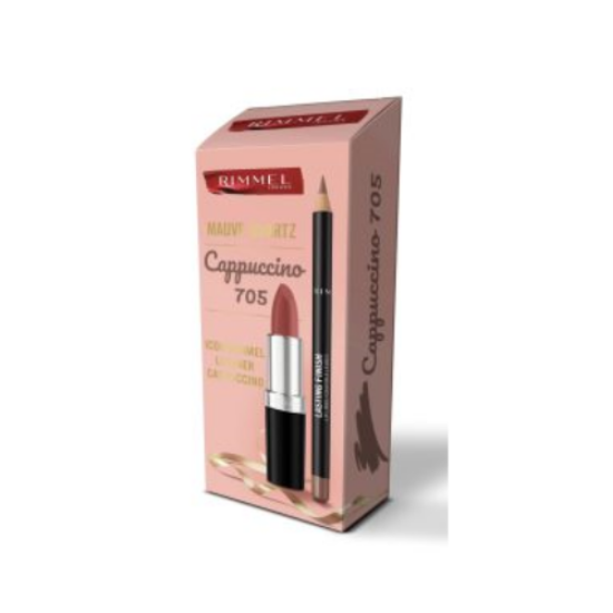Слика на Rimmel CAPPUCCINO Lipliner 705 + Muave Quartz karmin 280
