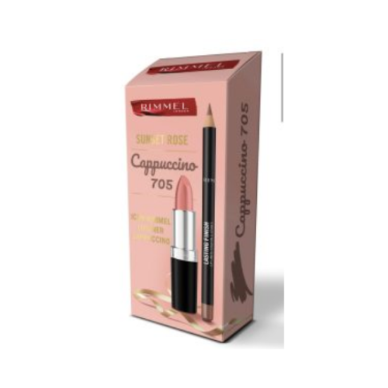 Слика на Rimmel CAPPUCCINO Lipliner 705 + Sunset Rose karmin 290